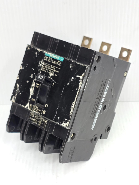 New Siemens 80 Amp Bolt-On Circuit Breaker 480Y/277 VAC 3 Pole 65 kA BQD380