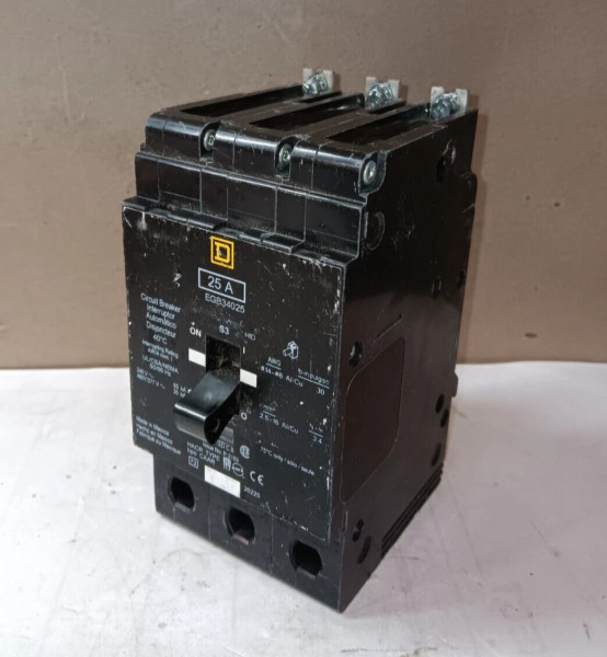 NEW SQUARE D EGB34025 25 AMP BOLT-ON CIRCUIT BREAKER 3 POLE 480/277 VAC