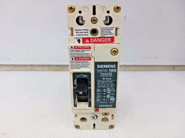 SIEMENS 30 AMP BOLT-ON CIRCUIT BREAKER 2 POLE 600Y/347 VAC NEB2B030