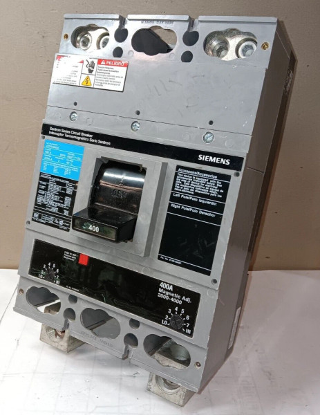 SIEMENS SENTRON JXD62B400 400 AMP CIRCUIT BREAKER 600 VAC 2 POLE 65 kA