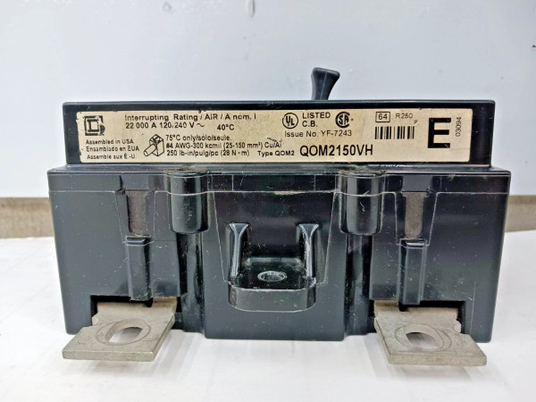 SQUARE D 150 AMP MAIN CIRCUIT BREAKER 2 POLE 120/240 VAC QOM2150VH