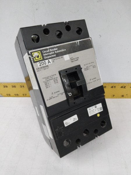 SQUARE D 200 AMP CIRCUIT BREAKER 600 VAC / 250 VDC 2 POLE KAL26200WB