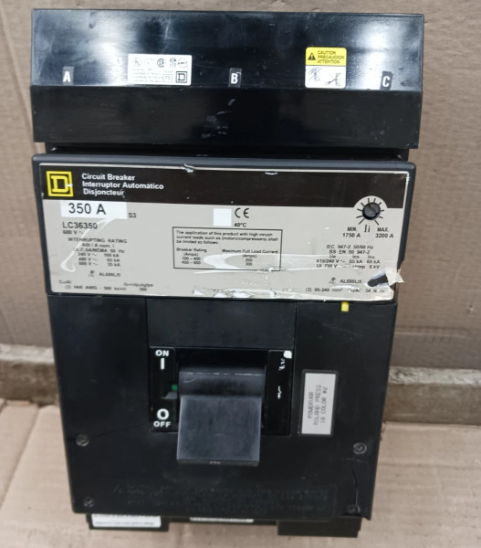 Square D 350 Amp I-Line Circuit Breaker 600 VAC 3 Pole LC36350 (Flaw)