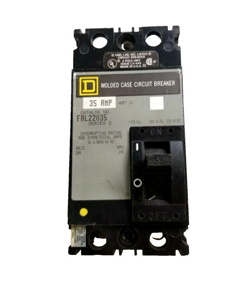 SQUARE D 35 AMP CIRCUIT BREAKER 240 VAC 2 POLE FAL22035