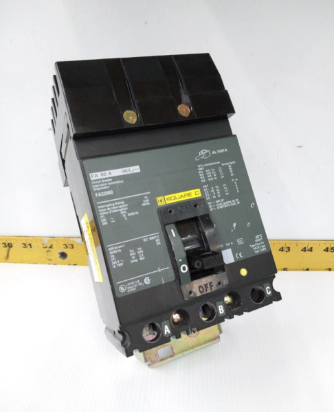Square D 60 Amp I-Line Circuit Breaker 240 VAC / 250 VDC 3 Pole FA32060