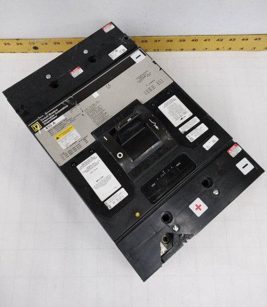 SQUARE D 450 AMP CIRCUIT BREAKER W/ UV & AUX 600V 3 POLE MHL3645025DC1679