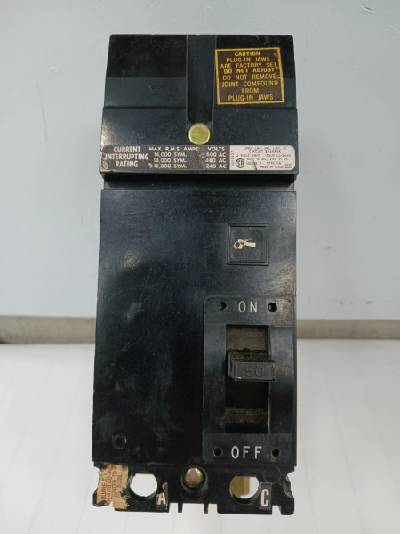SQUARE D 50 AMP CIRCUIT BREAKER 2 POLE 600 VAC FA26050AC #1