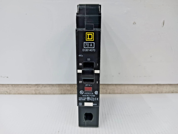 Square D 70 Amp Bolt-On Circuit Breaker 1 Pole 277 VAC 35kA EGB14070