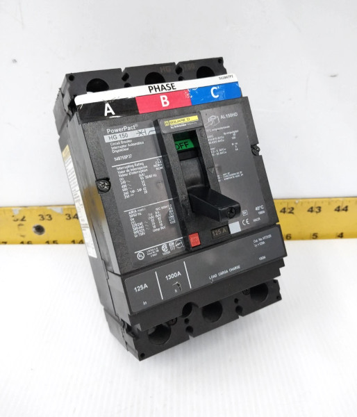 Square D PowerPact 125 Amp Circuit Breaker 600 VAC 3 Pole 548755P37