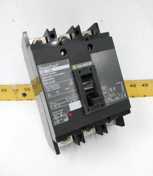 Square D PowerPact 125 Amp Circuit Breaker 240 VAC 3 Pole QDL32125