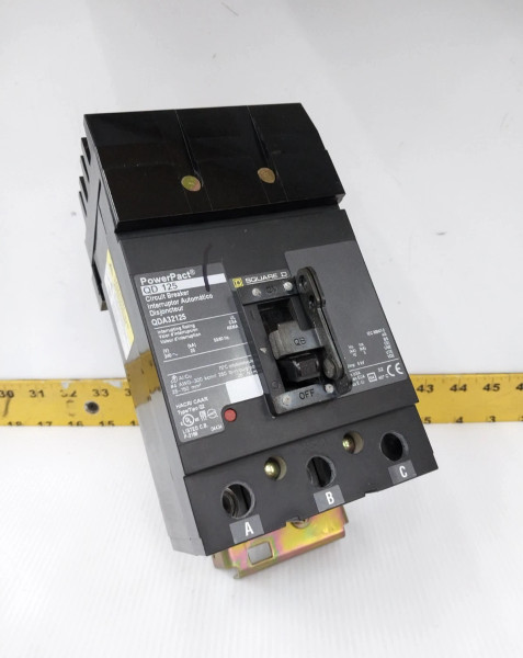 Square D PowerPact 125 Amp I-Line Circuit Breaker 240 VAC 3 Pole QDA32125 (Flaw)