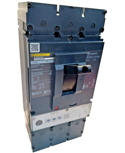 Square D PowerPact 600 Amp Circuit Breaker 600 VAC 3 Pole LDP36600U31X