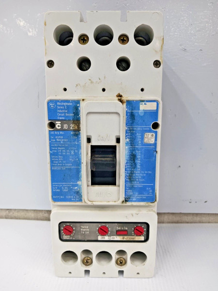 WESTINGHOUSE 250 AMP CIRCUIT BREAKER 3 POLE 600 VAC JD3250F W/ 200 A TRIP
