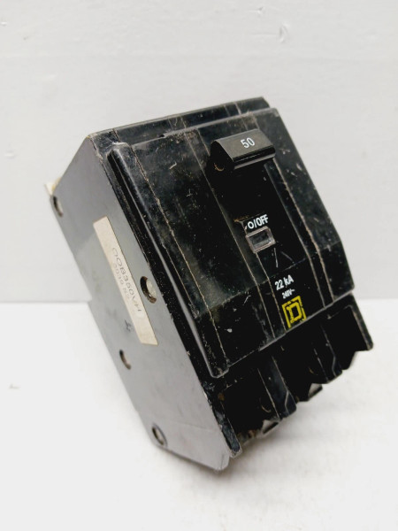 SQUARE D QOB350VH 50 AMP BOLT-ON CIRCUIT BREAKER 3 POLE 240 VAC 22KA