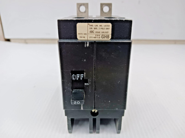 WESTINGHOUSE 20 AMP BOLT-ON CIRCUIT BREAKER 2 POLE 480Y/277 VAC GHB2020