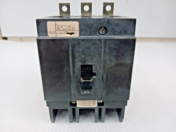 WESTINGHOUSE 40 AMP BOLT-ON CIRCUIT BREAKER 3P 480Y/277 VAC 125/250 VDC GHB3040
