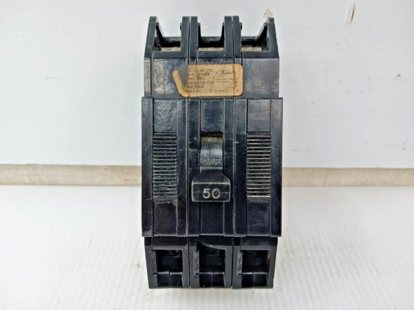 Zinsco 50 Amp Circuit Breaker 3 Pole 240 VAC QB243050 (Flaw)