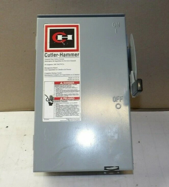 NEW CUTLER HAMMER 20 AMP 3 POLE NON-FUSED 3R SAFETY SWITCH 240 VAC DG321NRB