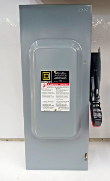 New Square D 100 Amp Non-Fusible Safety Switch 3 Pole 600V AC/DC HU363