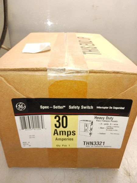 NEW GE THN3321 30 AMP NON-FUSIBLE SAFETY SWITCH 3 POLE 3W 240 VAC 250 VDC