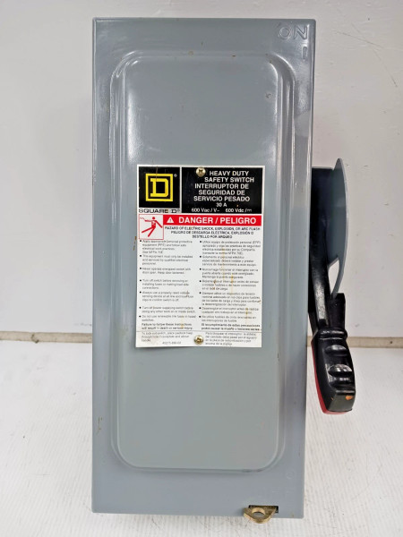 Square D 30 Amp Non-Fused Heavy Duty Safety Switch 3 Pole 600 VAC / VDC HU361