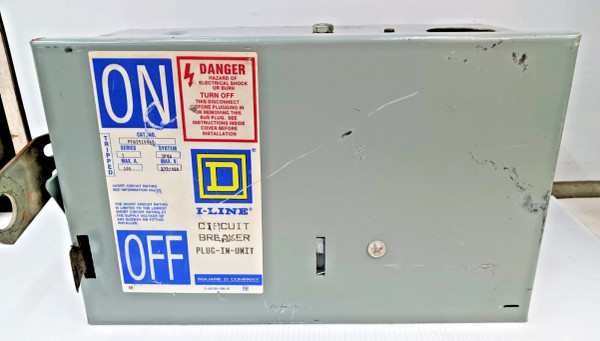 SQUARE D 100 AMP BUS PLUG 3P4W 480Y/277 VAC PFA34100GN W/ FAP36100 BREAKER