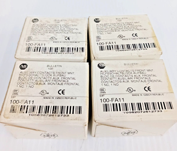 Lot of 4 New Allen Bradley 100-FA11 Front Mount Auxiliary Contacts