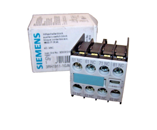 NEW SIEMENS AUXILIARY SWITCH BLOCK 3RH1911-1GA04