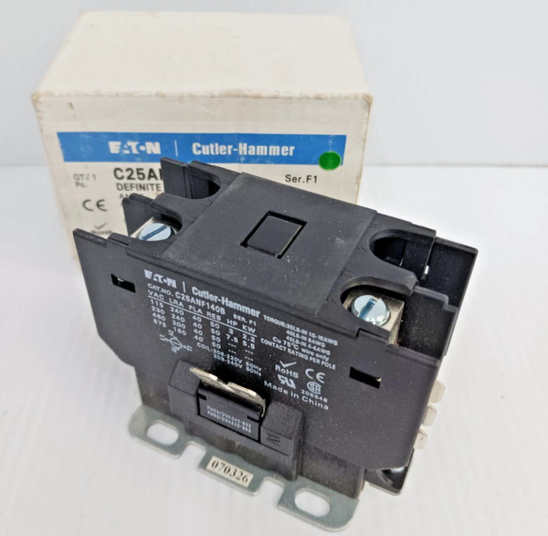 New Eaton C25ANF140B Definite Purpose Contactor 40 amp 1 pole coil 208-230 v