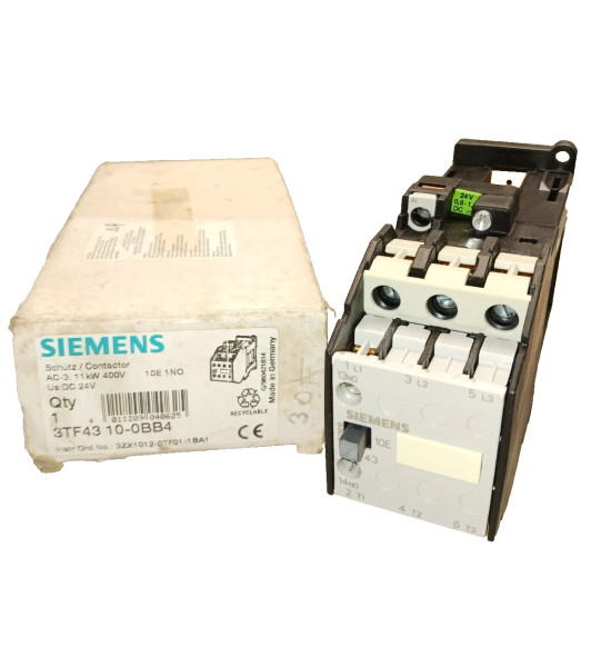 NEW SIEMENS CONTACTOR 24 VDC COIL 15 HP @ 480 VAC 30 AMP 3TF43 10-0BB4