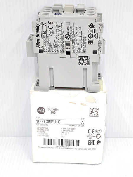 New Allen Bradley Bulletin 100 Contactor 24 VDC Coil 600 VAC 25 Amp 100-C09EJ10