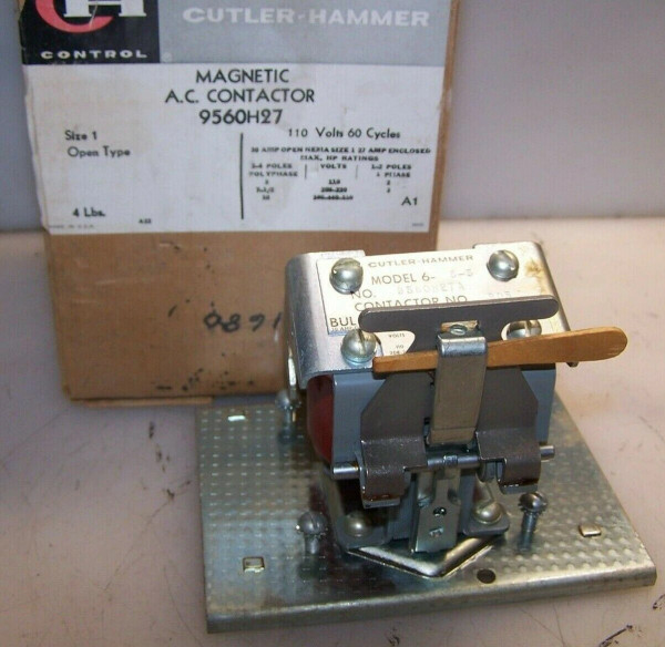 NEW CUTLER HAMMER SIZE 1 AC MAGNETIC CONTACTOR 9560H27 COIL 110 VAC 60 Hz