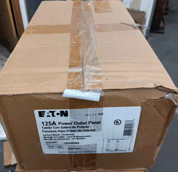 NEW EATON CHU9N9NS 125 AMP POWER OUTLET PANEL UNMETERED 4 CIRCUIT