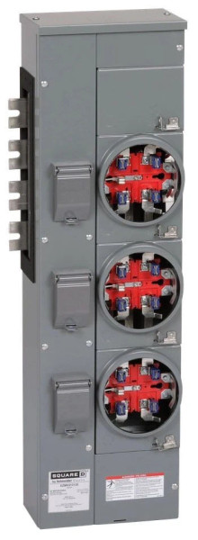 New Square D EZMH313125 Ringless Meter Stack Branch Unit 125 Amp 5 Jaw 3Ø/1Ø