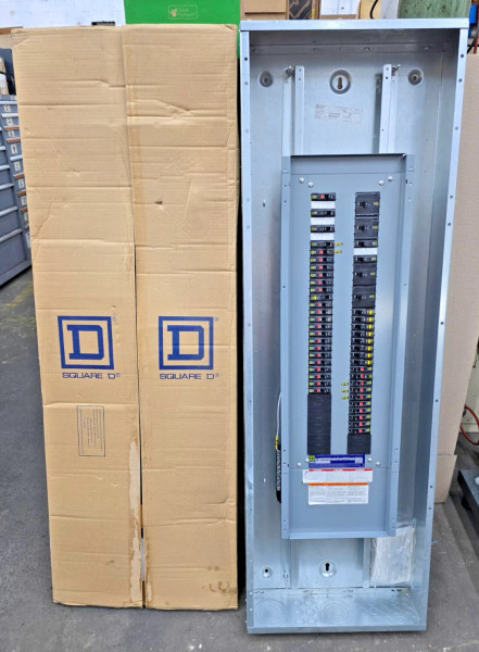 New Square D NQ472L4C Main Lug Panelboard w/ Box & Flush Cover VH/GFI/Shunt 400A