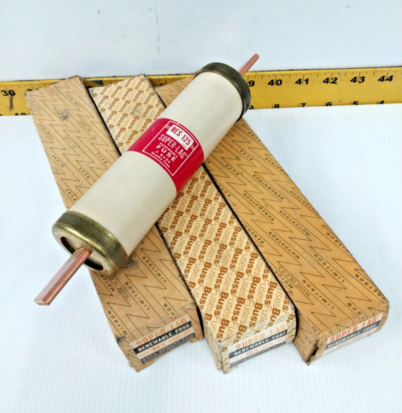 3) New Bussmann Super-Lag 125 Amp Renewable Fuses 600 VAC RES 125 (LOT OF 3)