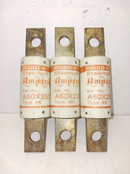 3 GOULD A60X250 AMP-TRAP 250 AMP FUSE 600 VAC