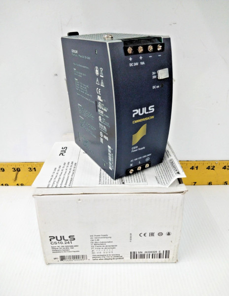 New PULS Power Supply 120/240 VAC Input 24 VDC Output Single Phase CS10.241