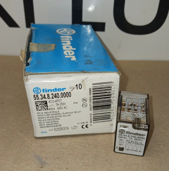 5) NEW FINDER 55.34.8.240.0000 GENERAL PURPOSE RELAY 7 A 240 VAC