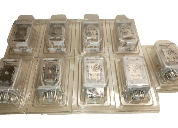 9) NEW MAGNECRAFT 750XCXC RELAY 24 VDC COIL 12A 120/240 VAC LOT OF 9
