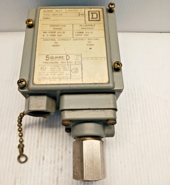 New Square D 9012 GCW-22 Pressure Switch DPDT 90-2900 psig