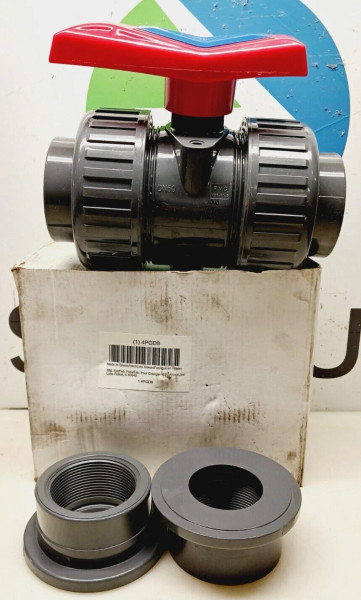 NEW 2" PVC BALL VALVE 4PGD8 SOCKET/FNPT X-SOCKET/FNPT BALL VALVE 225 psi