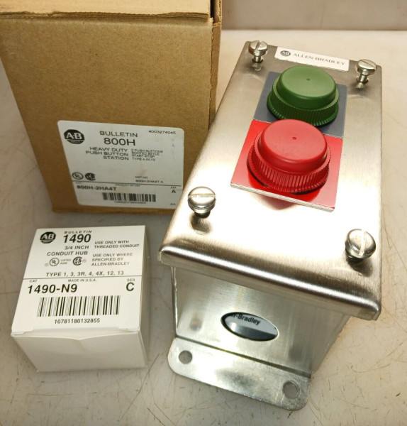 NEW ALLEN BRADLEY 800H-2HA4T STAINLESS STEEL START/STOP PUSH BUTTON ENCLOSURE