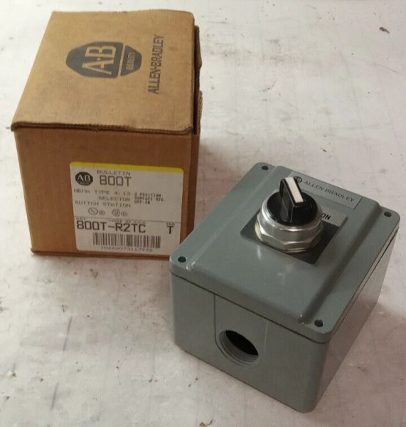 NEW ALLEN BRADLEY 2 POSITION SURFACE MOUNT SELECTOR SWITCH STATION 800T-R2TC