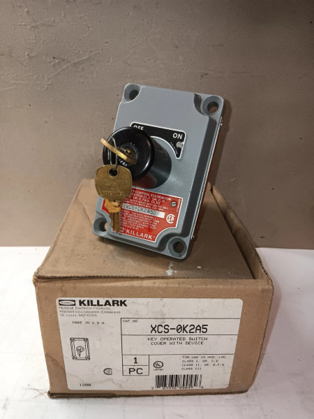 NEW KILLARK XCS0K2A5 HAZ-LOC XP CONTROL STATION COVER W/ KEY OP ON/OFF SWITCH