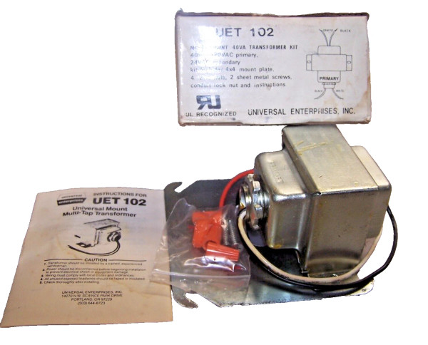 NEW UNIVERSAL ENTERPRISES MULTI-TAP TRANSFORMER 120 PRIMARY 24 VAC SEC UET-102