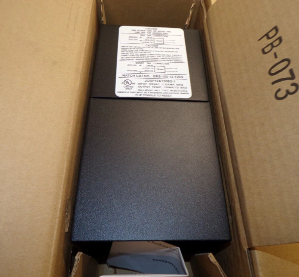 NEW HATCH GRS-150-12-120B LIGHTING REMOTE TRANSFORMER 120 VAC HV 12 VAC LV