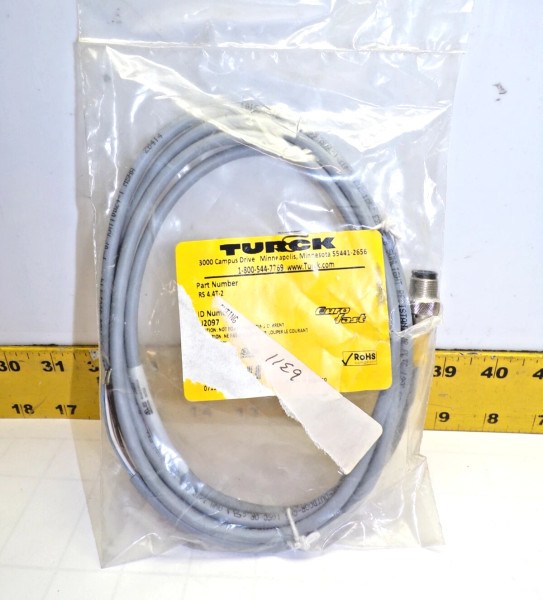 New Turck 4 Pin Male 2M Straight Cordset 250V 4 Amp RS 4.4T-2 / U2097