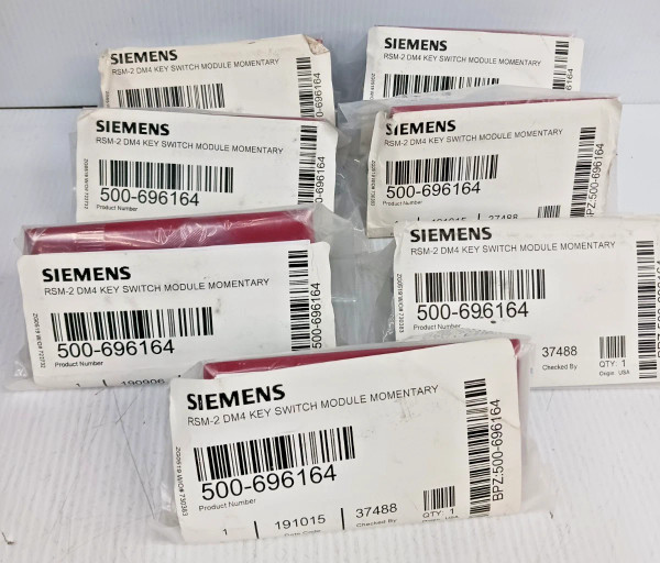 Lot of 7 New Siemens 500-696164 RSM-2 Key Switch Module Momentary