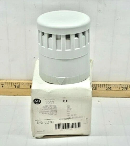 New Allen Bradley Gray Stack Light Dual Tone Horn 12 VAC/DC 35 mA 855T-G12TA1